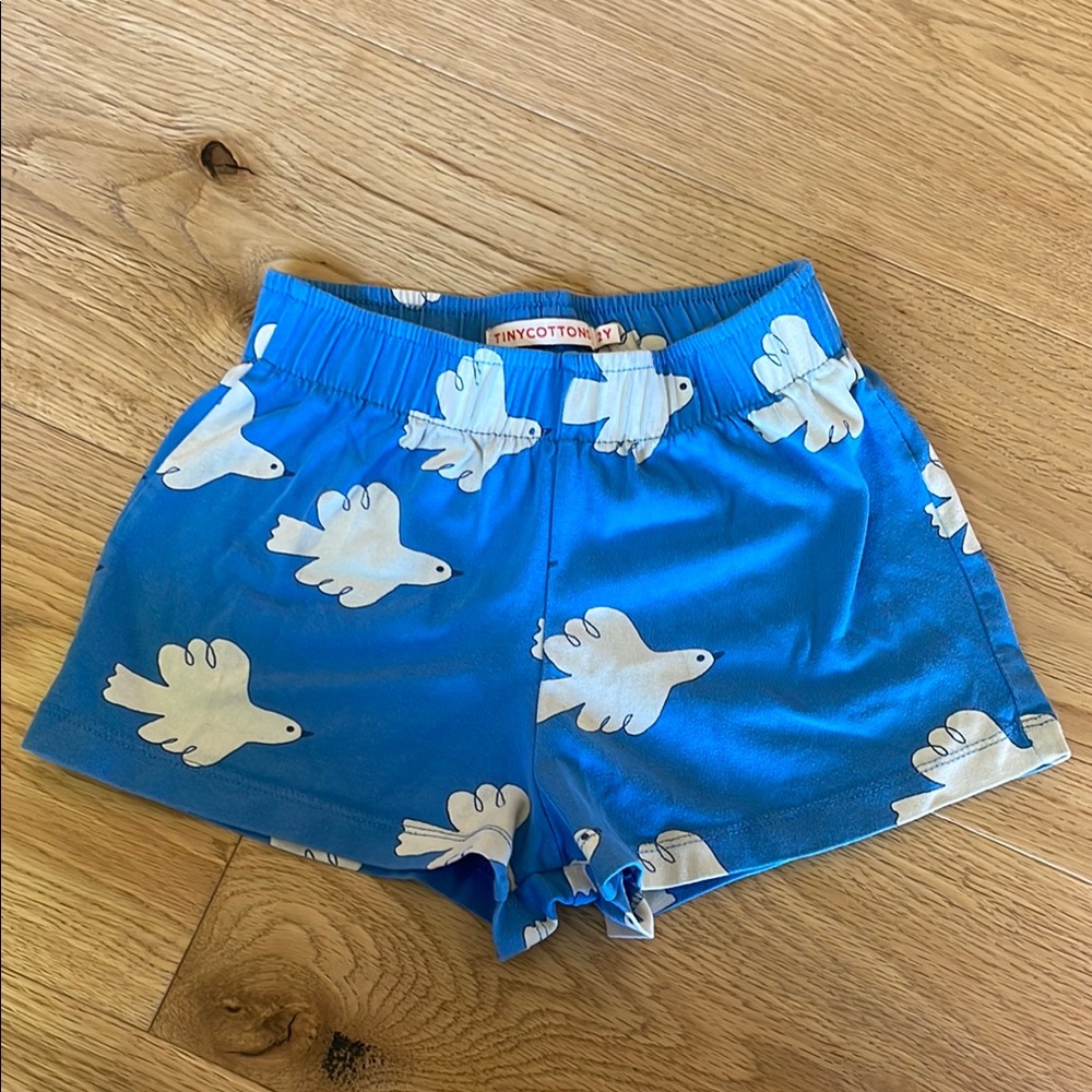 Blue Kids Shorts with Dove Print